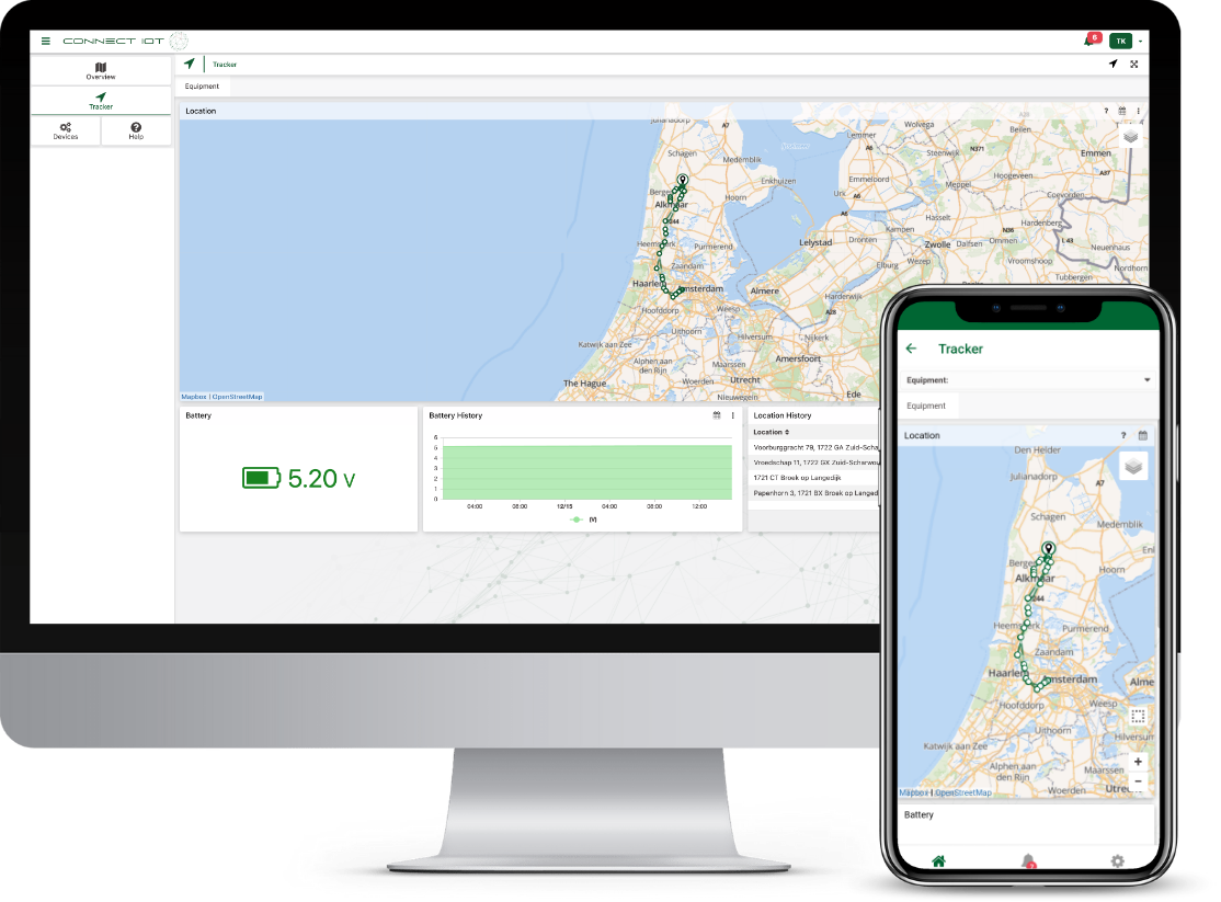 Connect IoT dashboard